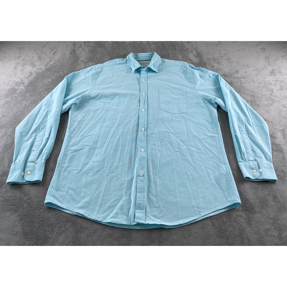 Amazon Essentials Mens Regular Fit Long Sleeve Oxford Shirt Light Blue XL
